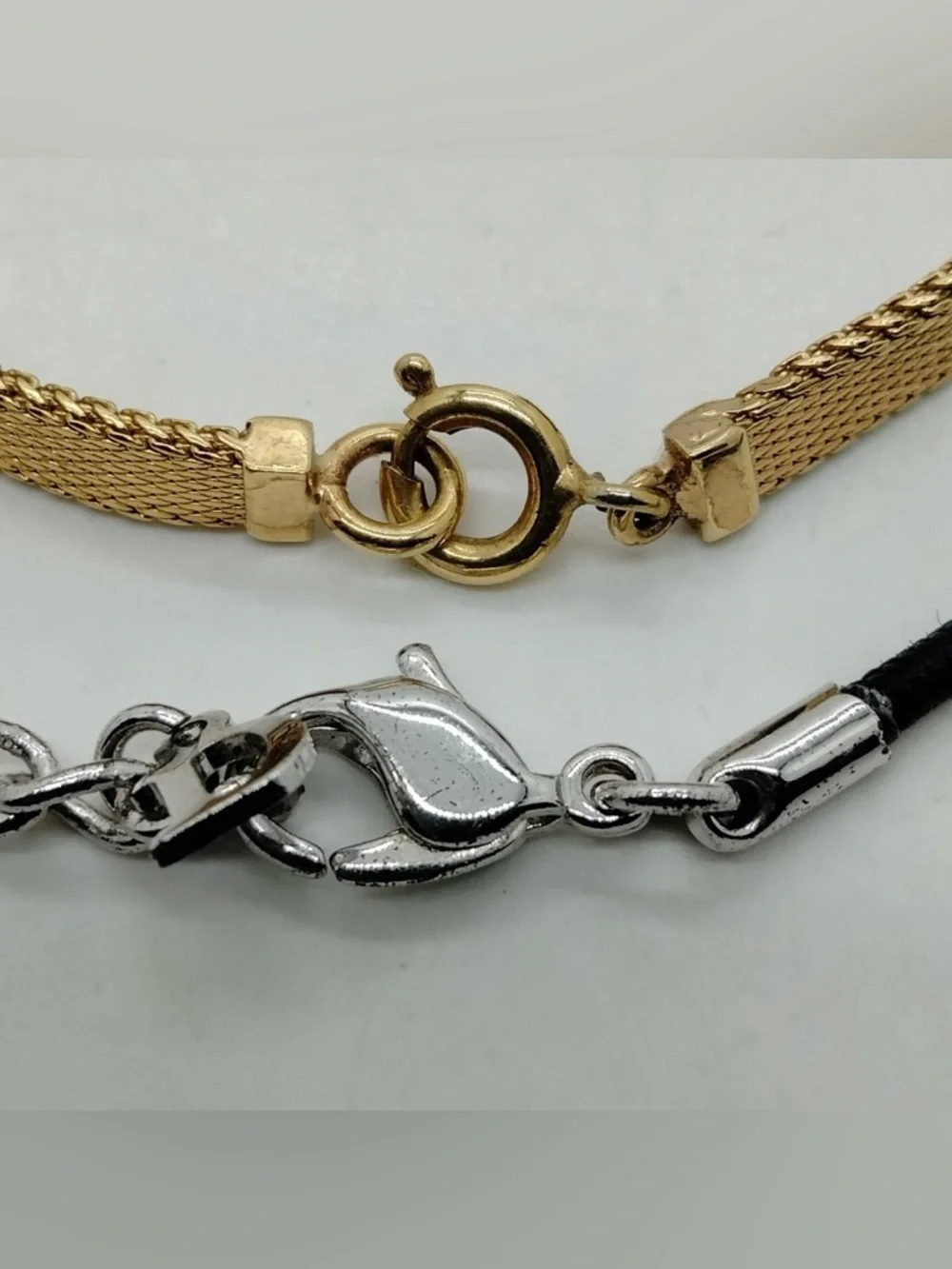 Vintage Christian Dior Silver Logo Tag Black String Double-Layered Wrap Bracelet - Picture 7 of 9